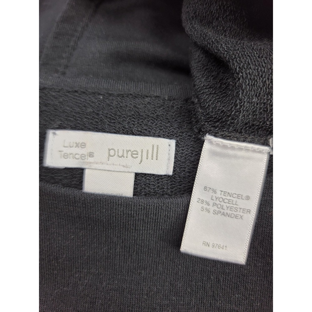 J. Jill Pure Jill M Dress Black Luxe Tencel Long Sleeve Layered Knit Soft - Picture 6 of 7